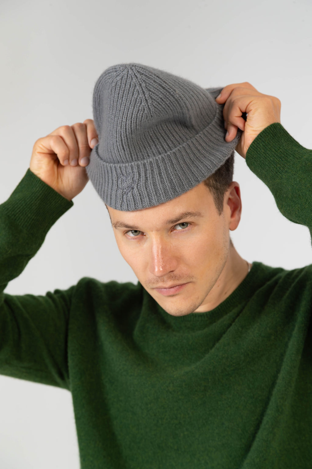 Aurel – Cashmere-Beanie - Grau