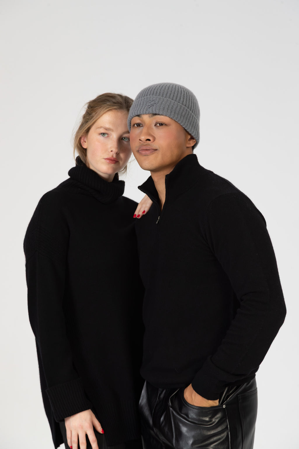 Aurel – Cashmere-Beanie - Grau