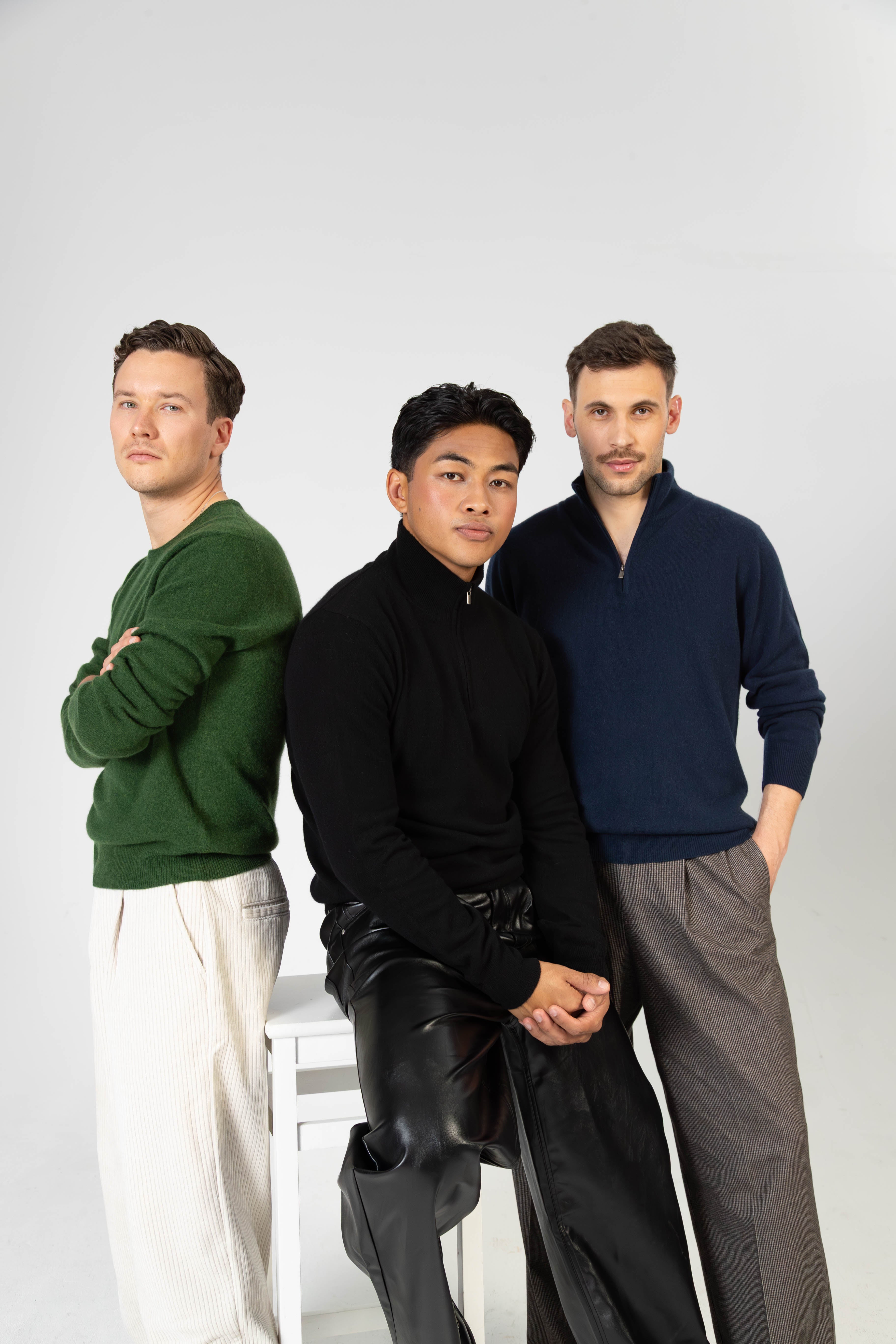 Arnaud – Cashmere Troyer-Pullover mit Zipper – Mitternachtsblau