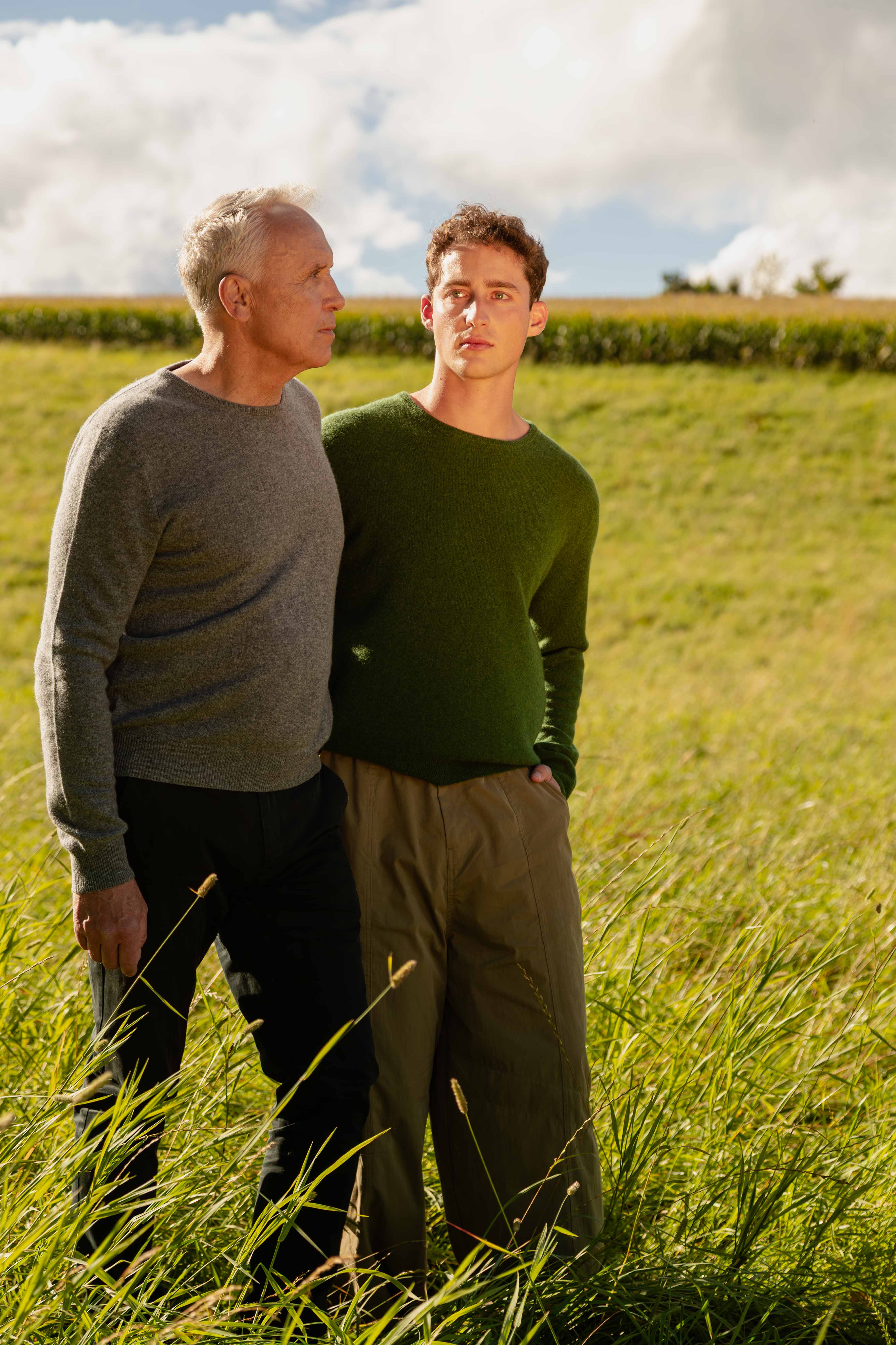 Adrian – Cashmere Klassischer Rundhals-Pullover - British Racing Green