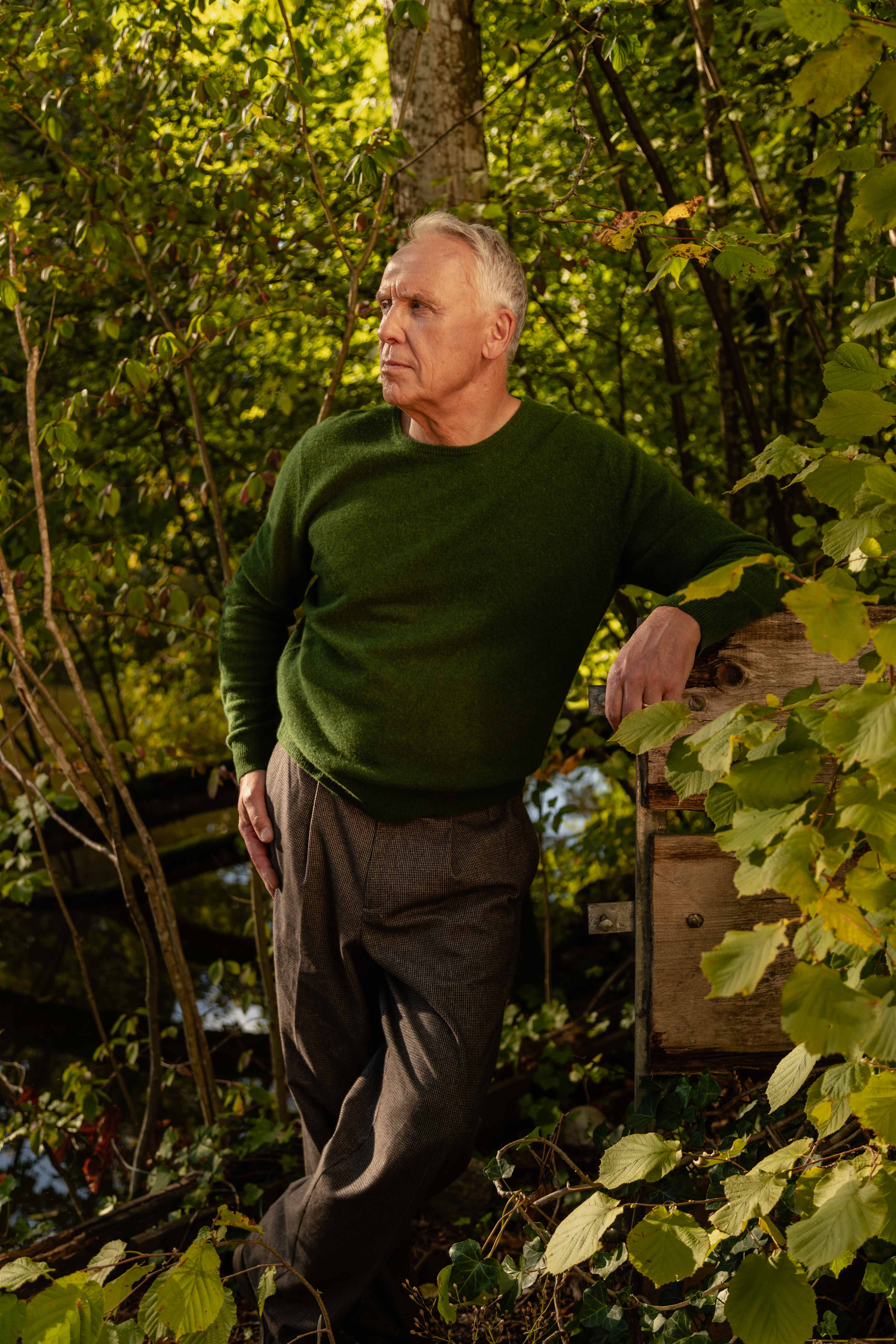 Adrian – Cashmere Klassischer Rundhals-Pullover - British Racing Green