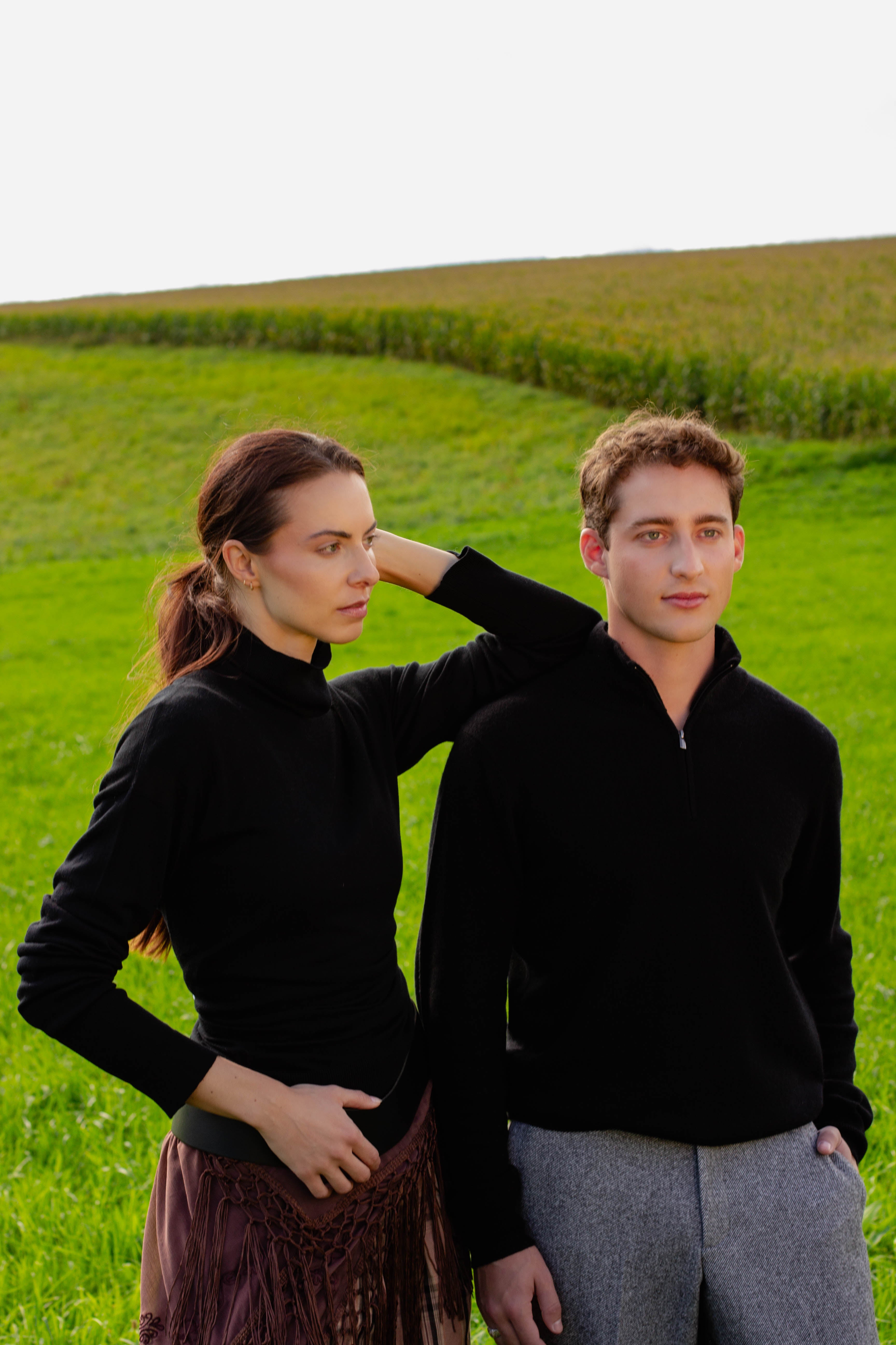 Arnaud – Cashmere Troyer-Pullover mit Zipper – Schwarz