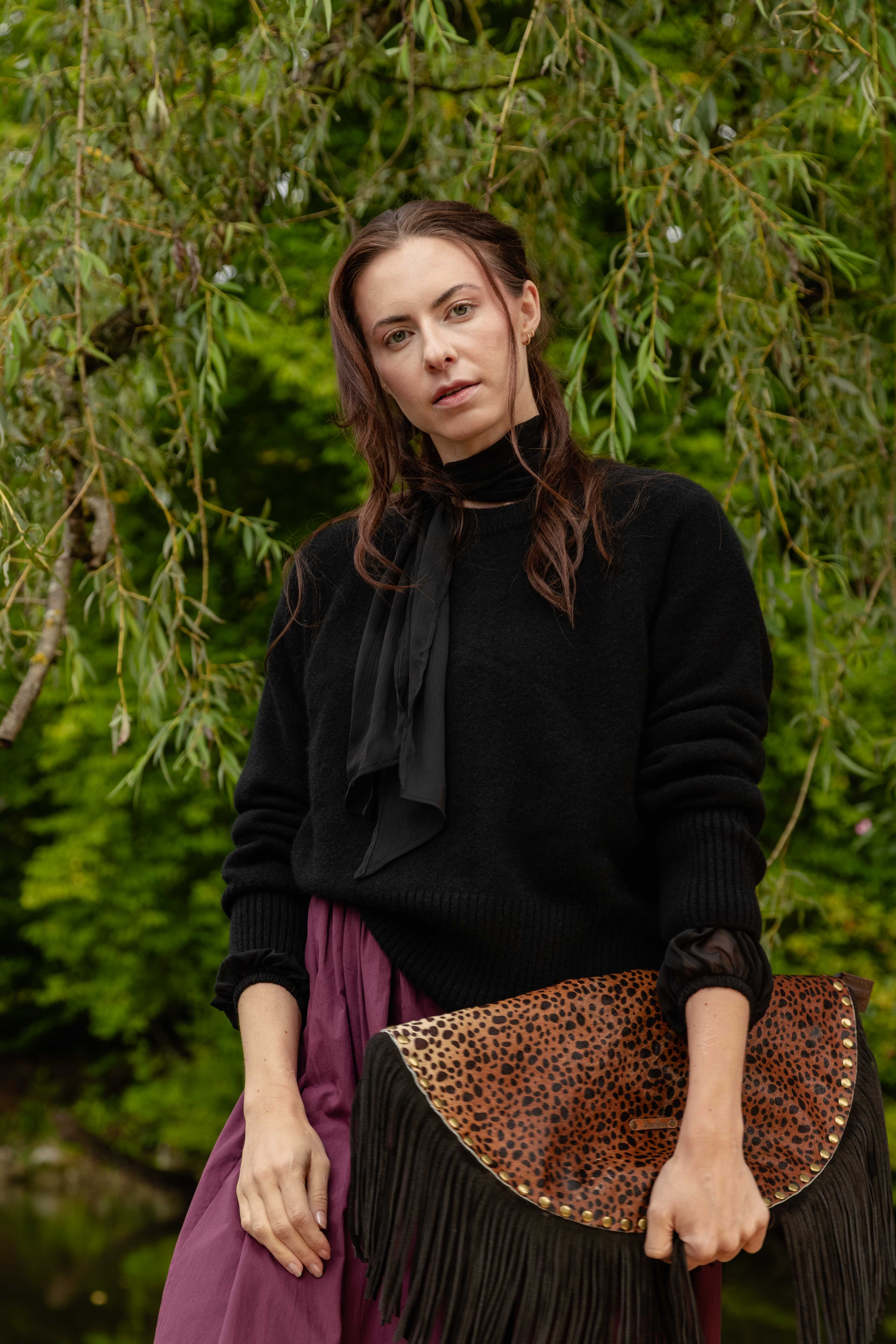 Amelie – Cashmere Rundhals-Pullover - Schwarz