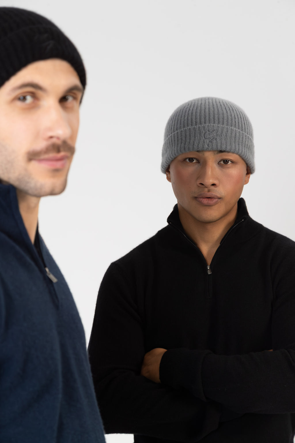Aurel – Cashmere-Beanie - Schwarz